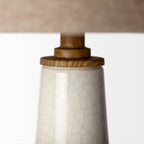 Rebecca (28.5"H) White Crackled Ceramic Base Wood Accent Table Lamp - Dekor Butik