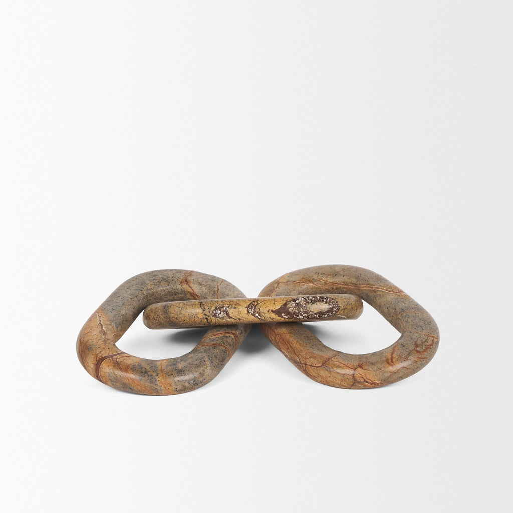 Reinir Red - Brown Marble Chain Link Decorative Object - Dekor Butik