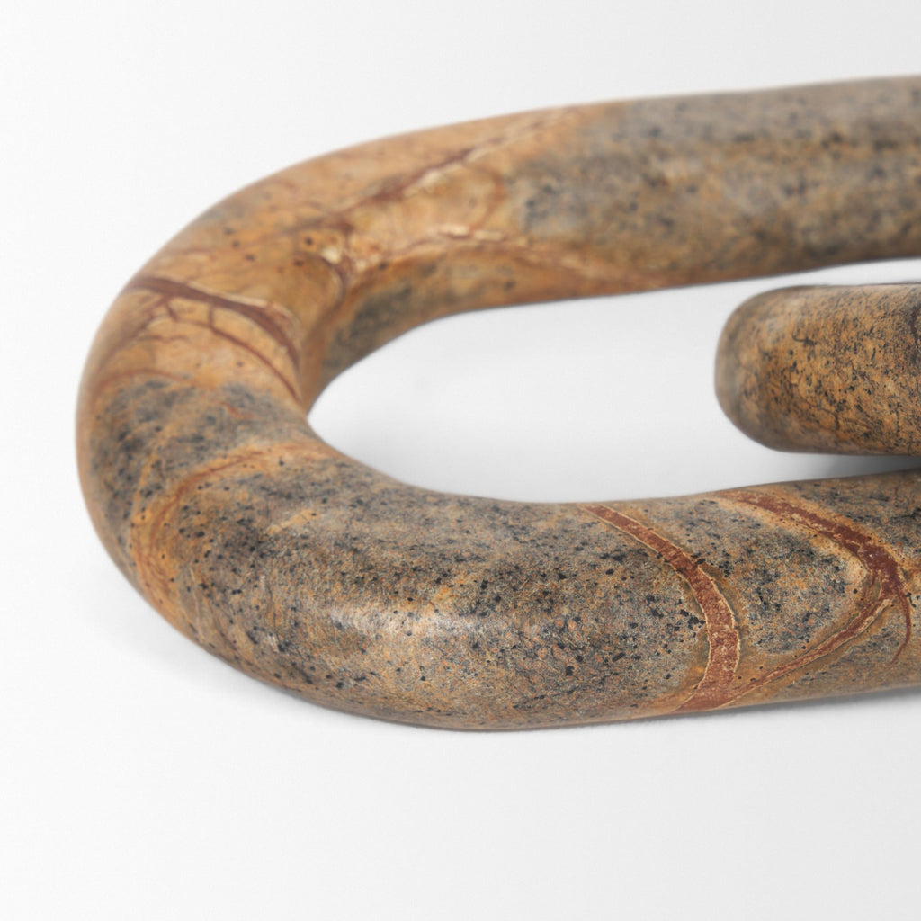 Reinir Red - Brown Marble Chain Link Decorative Object - Dekor Butik
