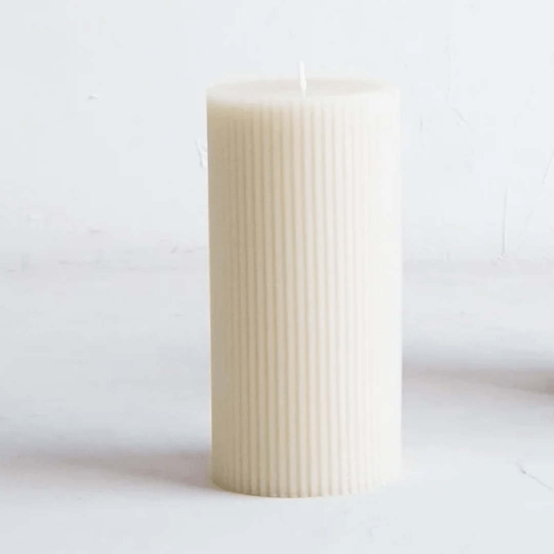 DecorRibbed Pillar Candle - Dekor Butik