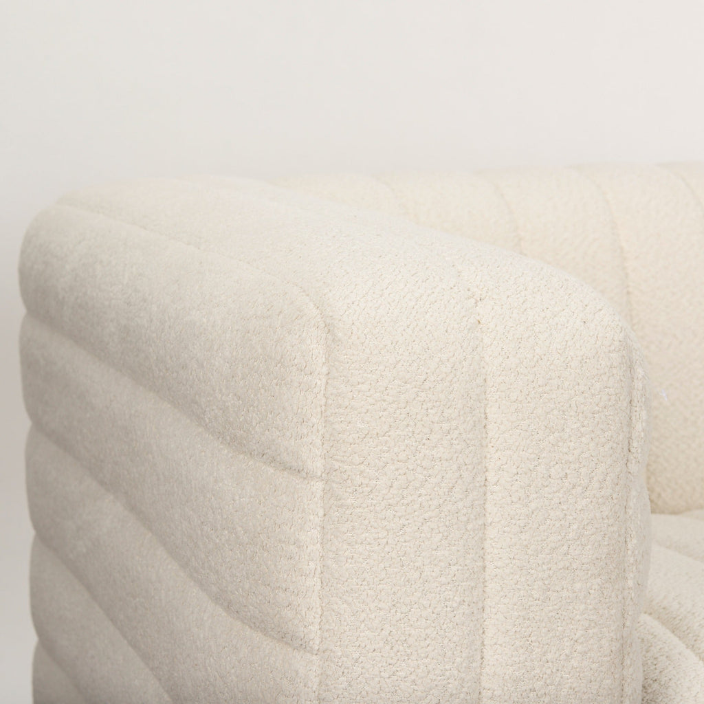 Ricciardo Cream Boucle Upholstered Arm Chair - Dekor Butik