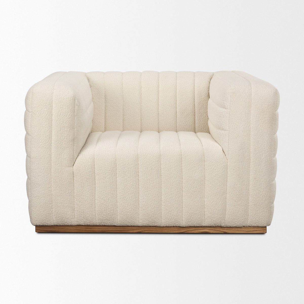 Ricciardo Cream Boucle Upholstered Arm Chair - Dekor Butik