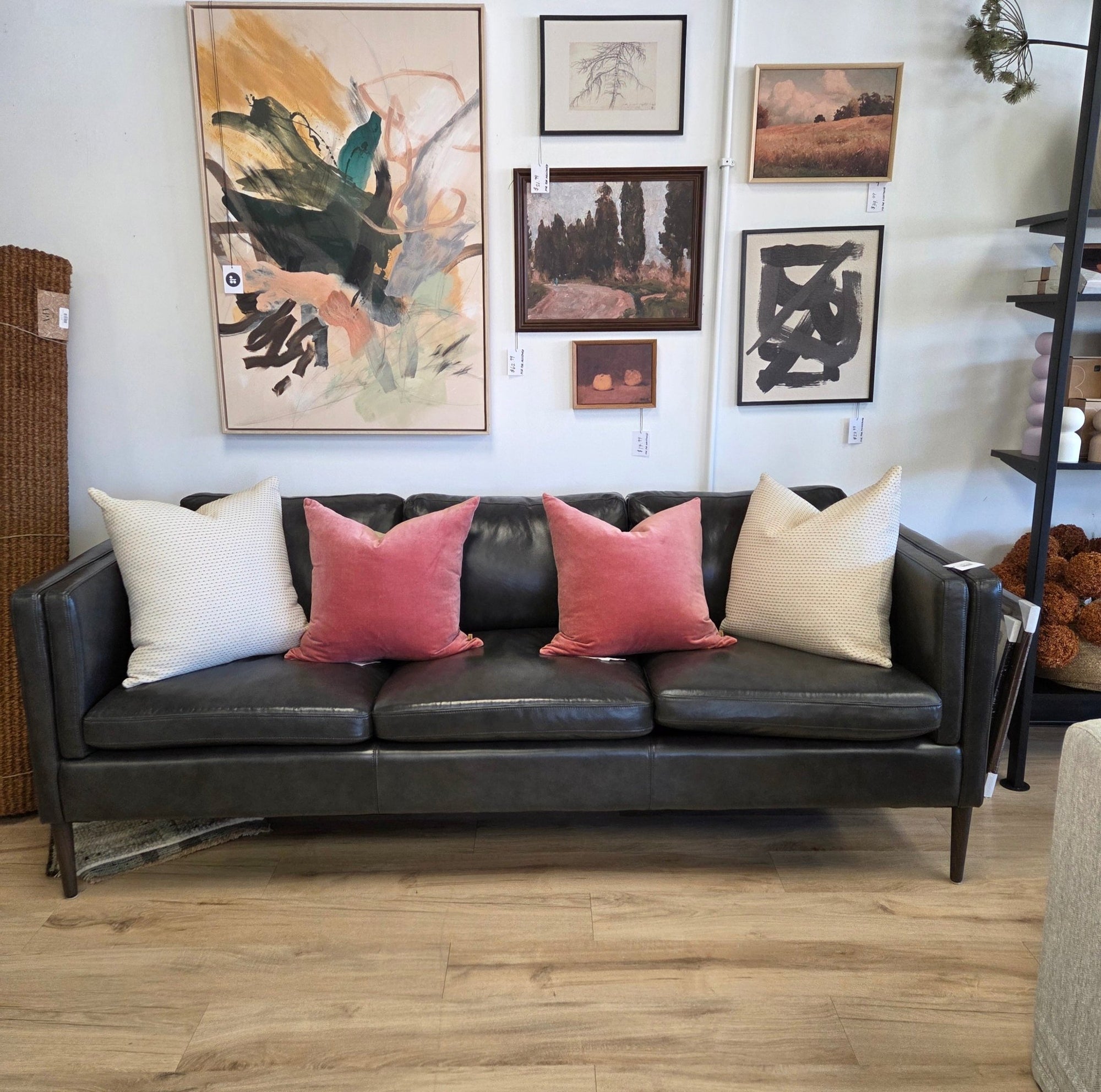 FurnitureRichmond Sofa - Charcoal Top Grain Leather - FLOOR MODEL SALE - PICK UP OR LOCAL DELIVERY ONLY - Dekor Butik