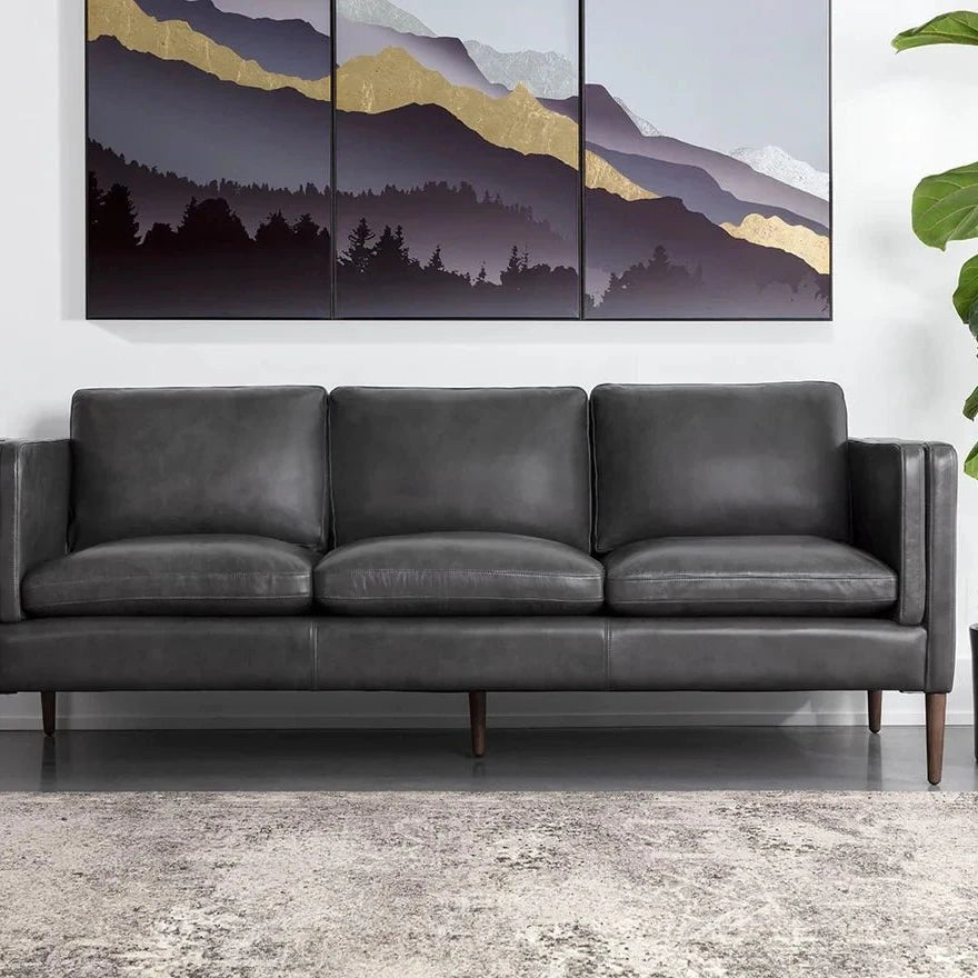 FurnitureRichmond Sofa - Charcoal Top Grain Leather - FLOOR MODEL SALE - PICK UP OR LOCAL DELIVERY ONLY - Dekor Butik