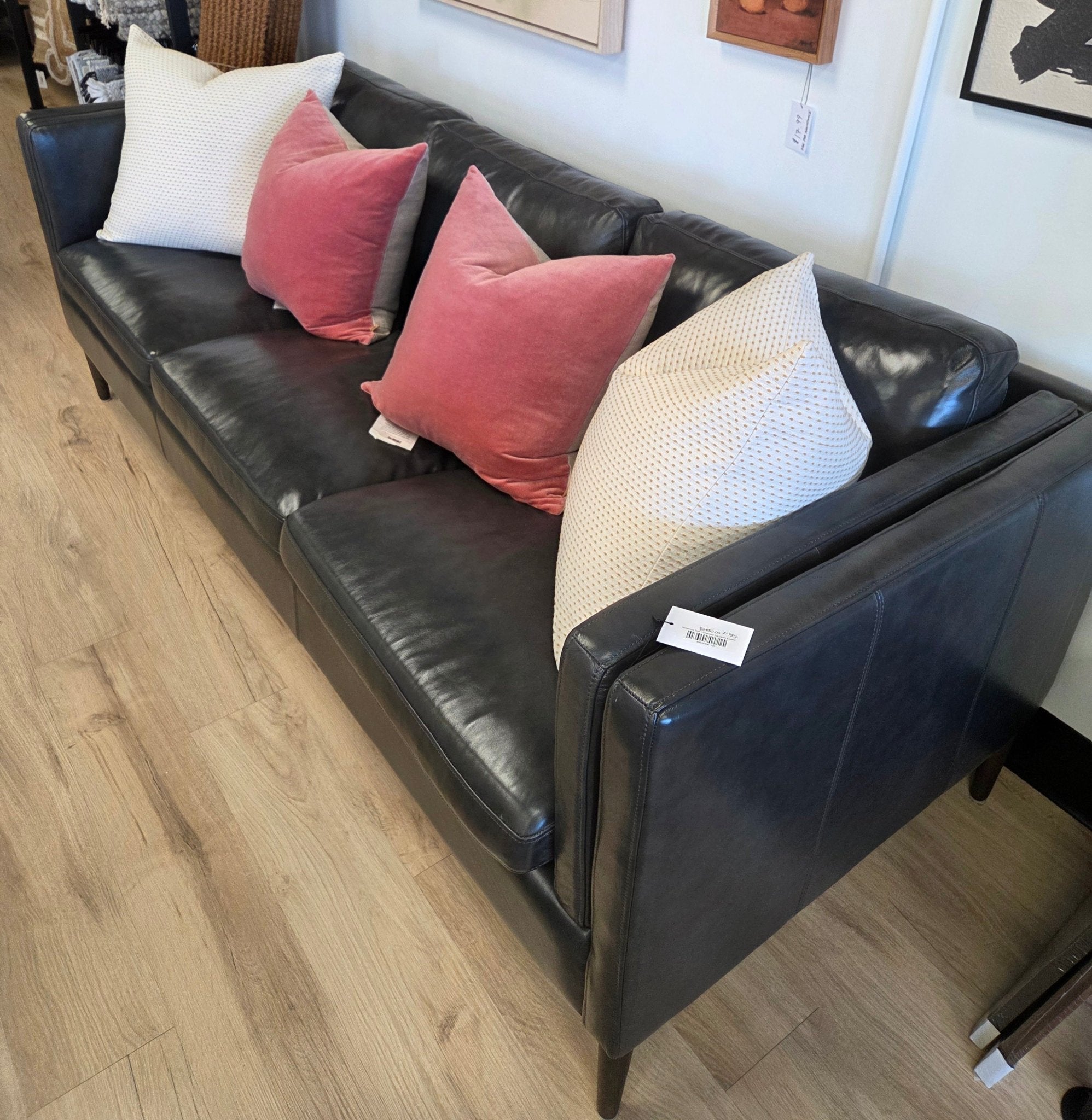 FurnitureRichmond Sofa - Charcoal Top Grain Leather - FLOOR MODEL SALE - PICK UP OR LOCAL DELIVERY ONLY - Dekor Butik