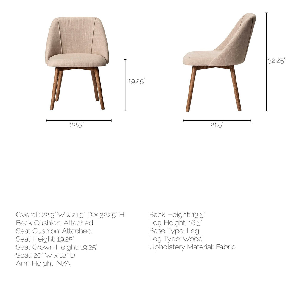 Ronald Fabric Dining Chair - Dekor Butik