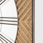Rondell Light Brown Wood W/ Gold Metal Wall Clock - Dekor Butik
