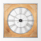 Rondell Light Brown Wood W/ Gold Metal Wall Clock - Dekor Butik