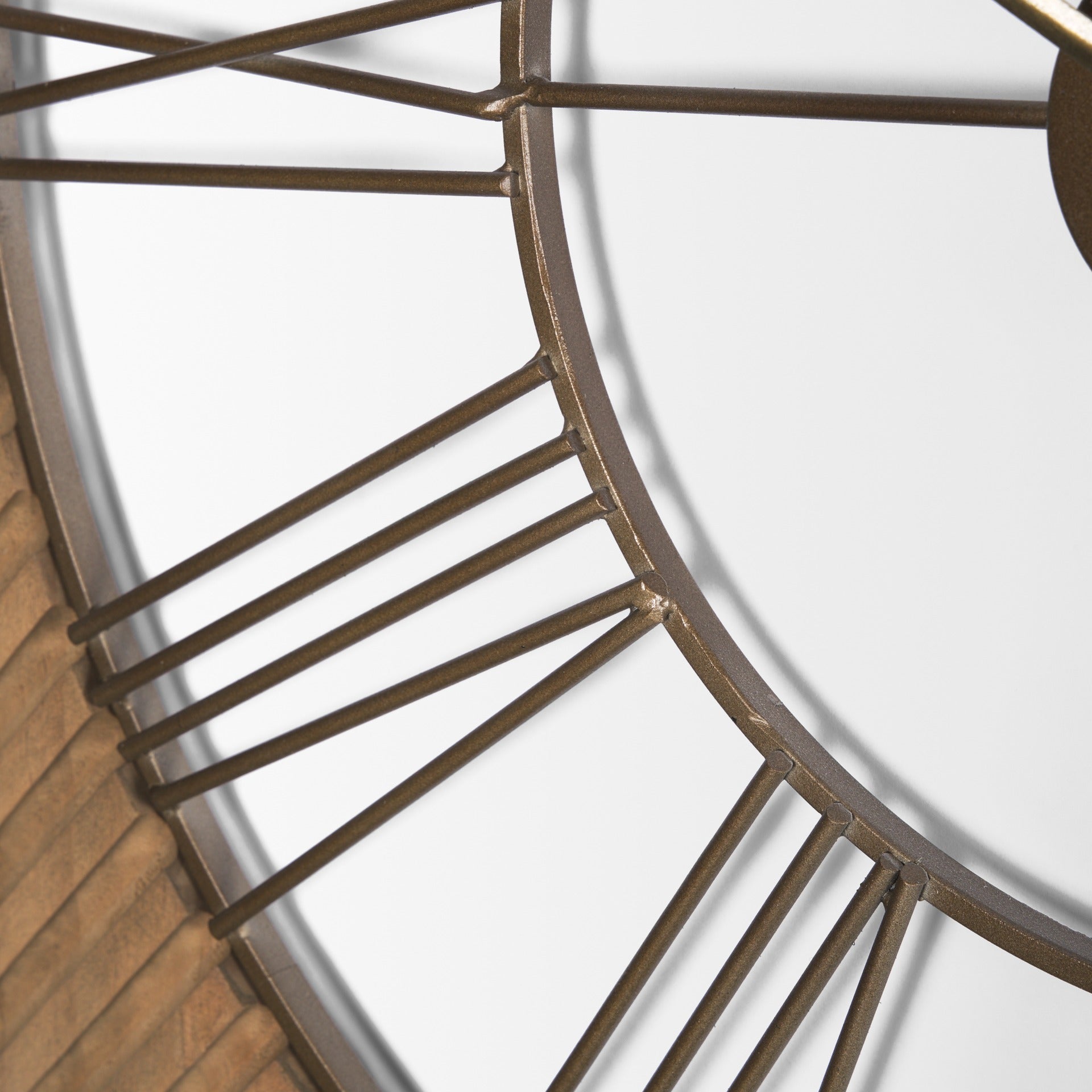 Rondell Light Brown Wood W/ Gold Metal Wall Clock - Dekor Butik