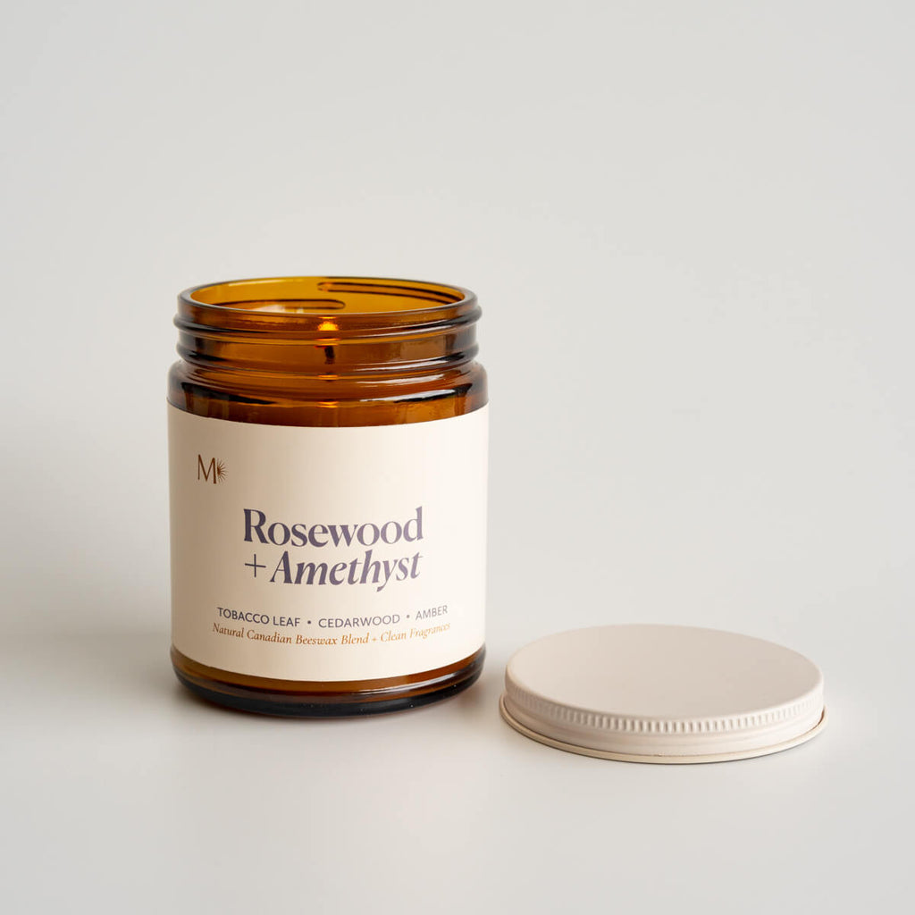 CandlesRosewood + Amethyst Candle - Dekor Butik