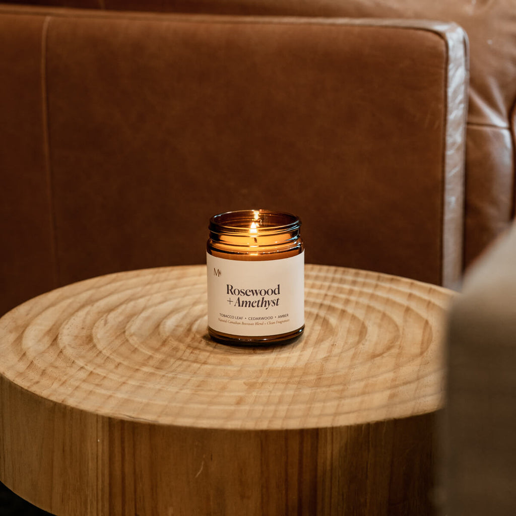CandlesRosewood + Amethyst Candle - Dekor Butik
