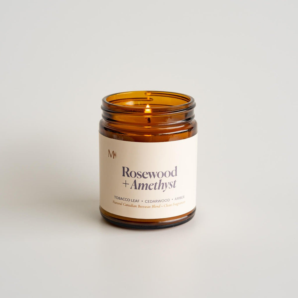 CandlesRosewood + Amethyst Candle - Dekor Butik