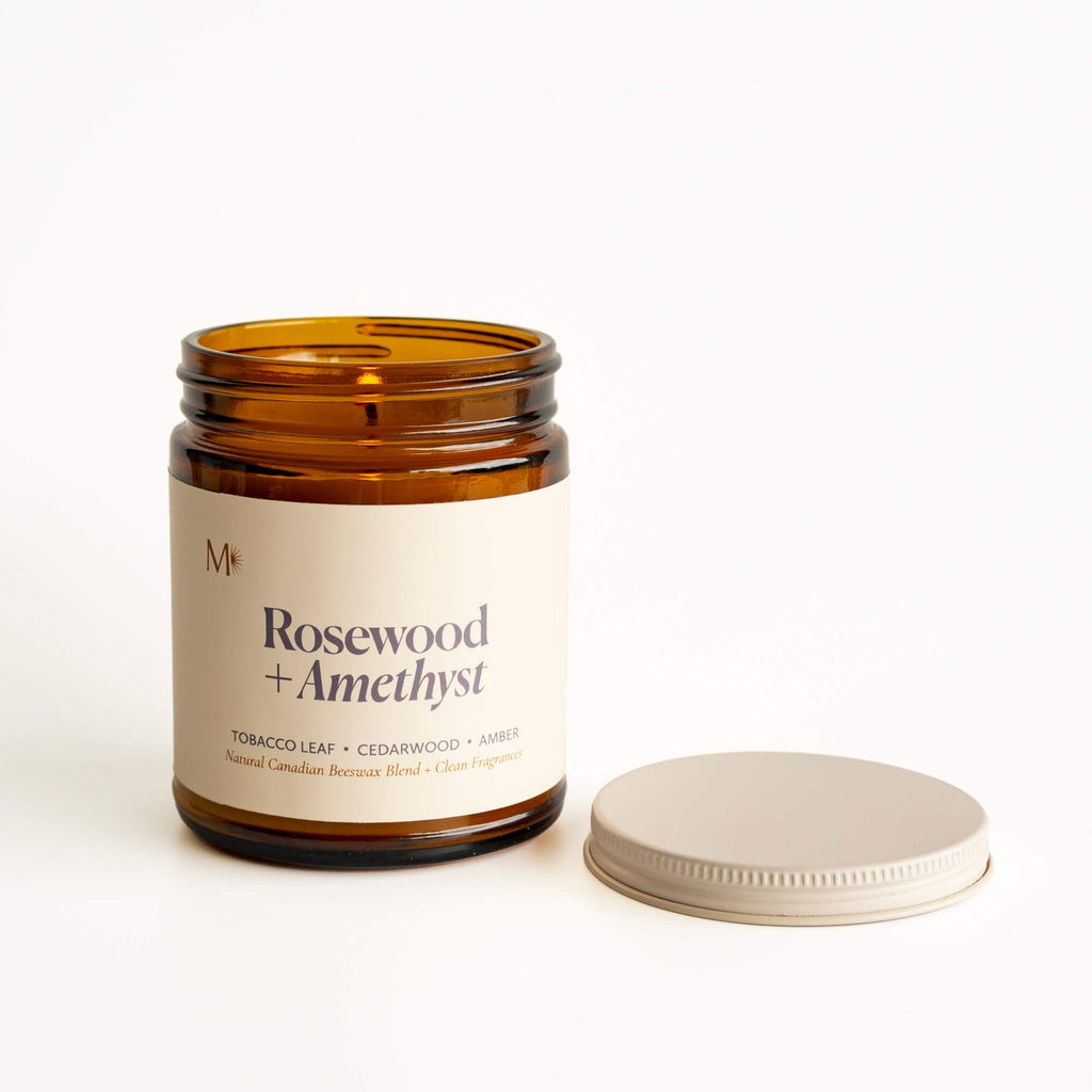 CandlesRosewood + Amethyst Candle - Dekor Butik