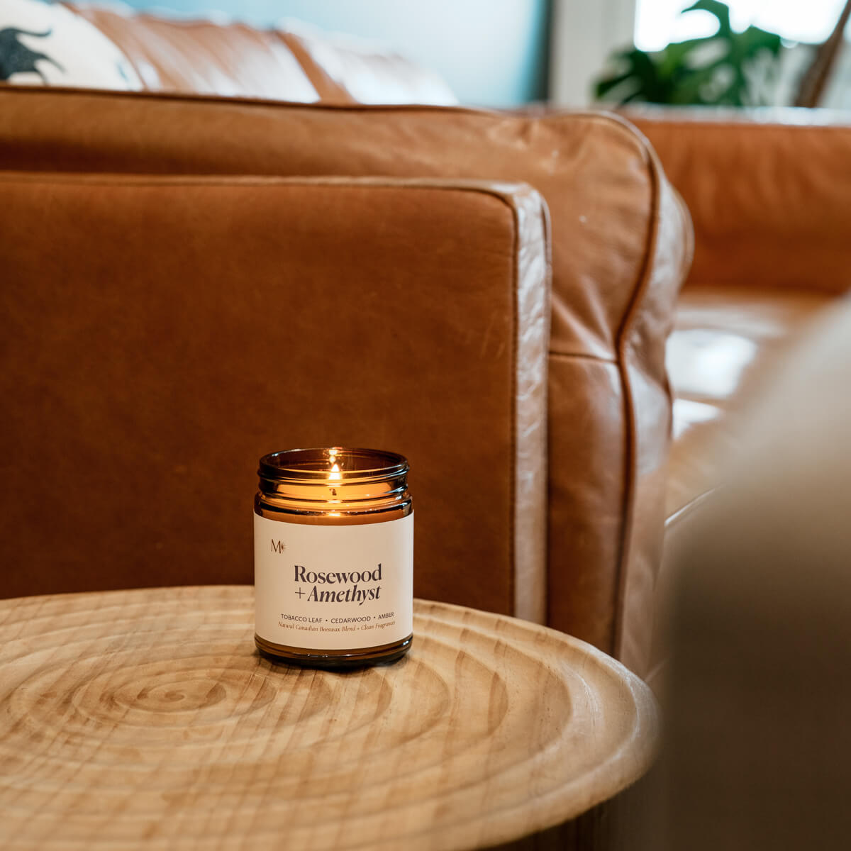 CandlesRosewood + Amethyst Candle - Dekor Butik