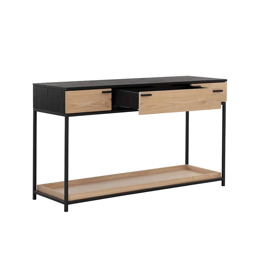 FurnitureRosso Console Table - Matte Black & Light Oak - FLOOR MODEL SALE - Dekor Butik
