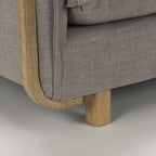 FurnitureRoy Upholstered Armchair with Exposed Wood Frame - Dekor Butik