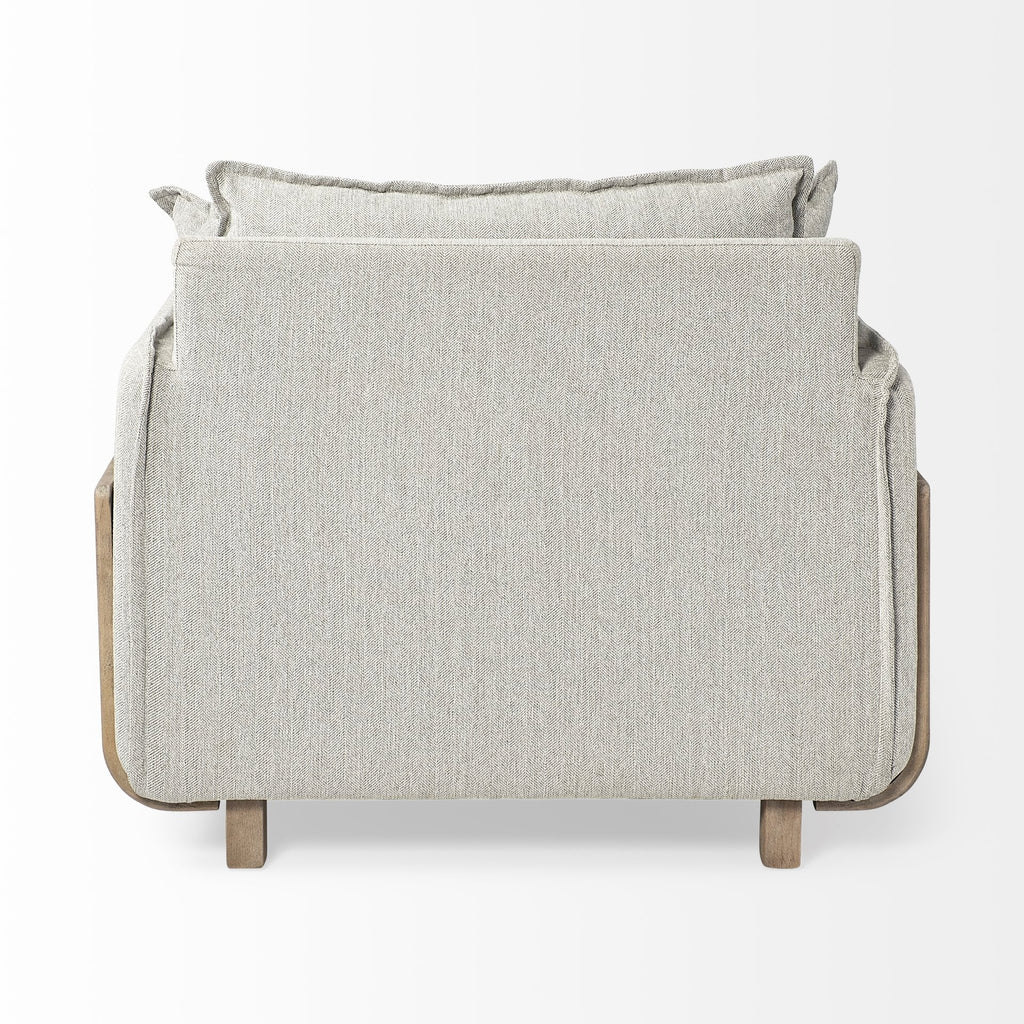 FurnitureRoy Upholstered Armchair with Exposed Wood Frame - Dekor Butik