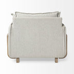 FurnitureRoy Upholstered Armchair with Exposed Wood Frame - Dekor Butik