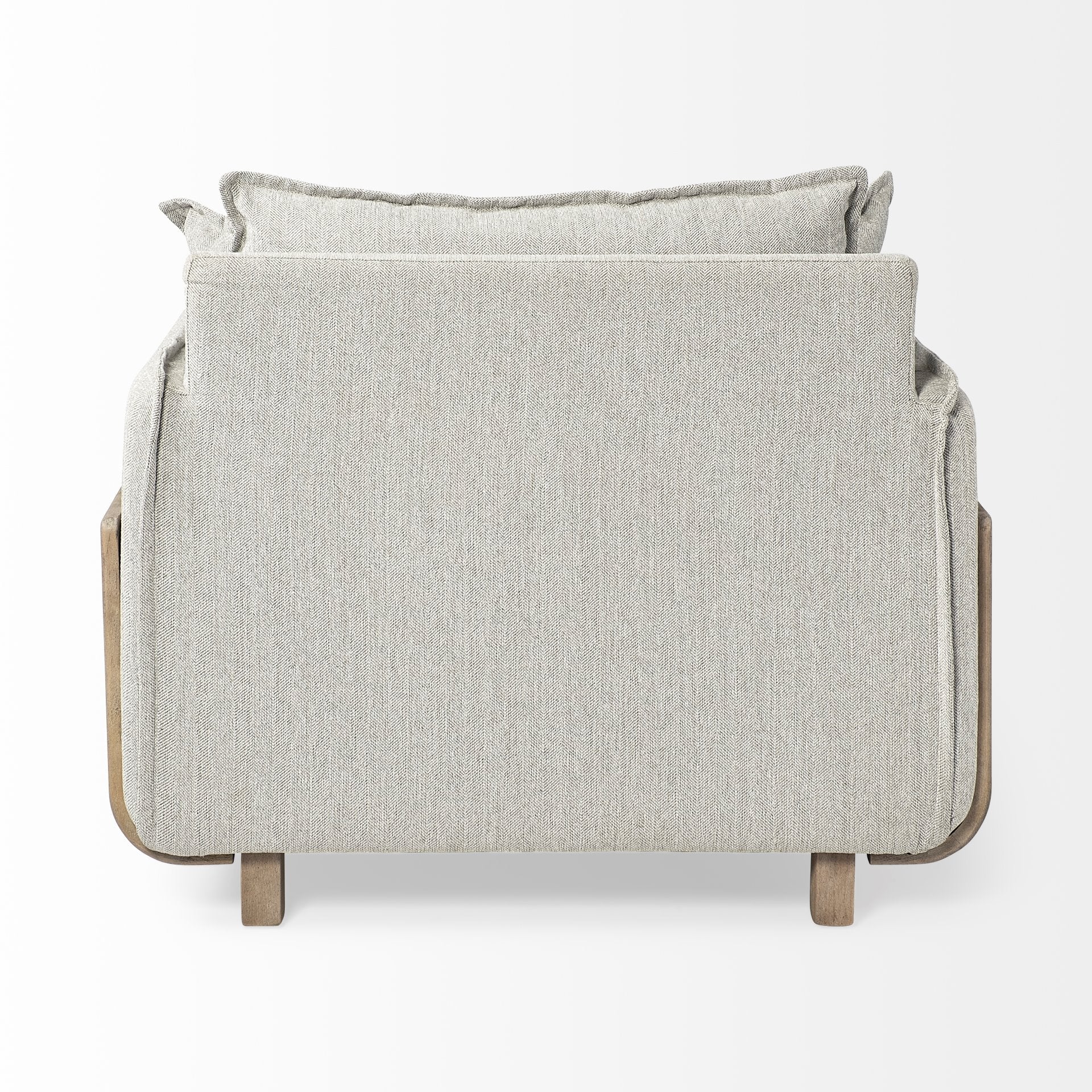 FurnitureRoy Upholstered Armchair with Exposed Wood Frame - Dekor Butik