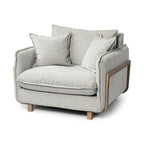 FurnitureRoy Upholstered Armchair with Exposed Wood Frame - Dekor Butik