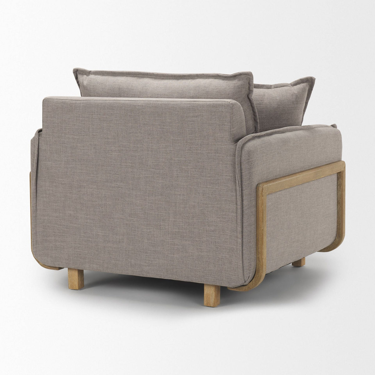 FurnitureRoy Upholstered Armchair with Exposed Wood Frame - Dekor Butik