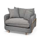 FurnitureRoy Upholstered Armchair with Exposed Wood Frame - Dekor Butik