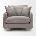 FurnitureRoy Upholstered Armchair with Exposed Wood Frame - Dekor Butik
