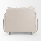 FurnitureRoy Upholstered Armchair with Exposed Wood Frame - Dekor Butik