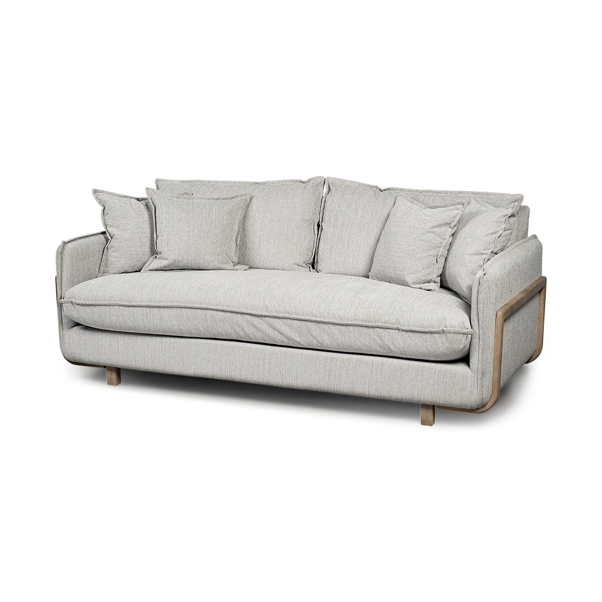 Sofas & SectionalsRoy Upholstered Sofa with Exposed Wood Frame - 4 Colour Options - Dekor Butik