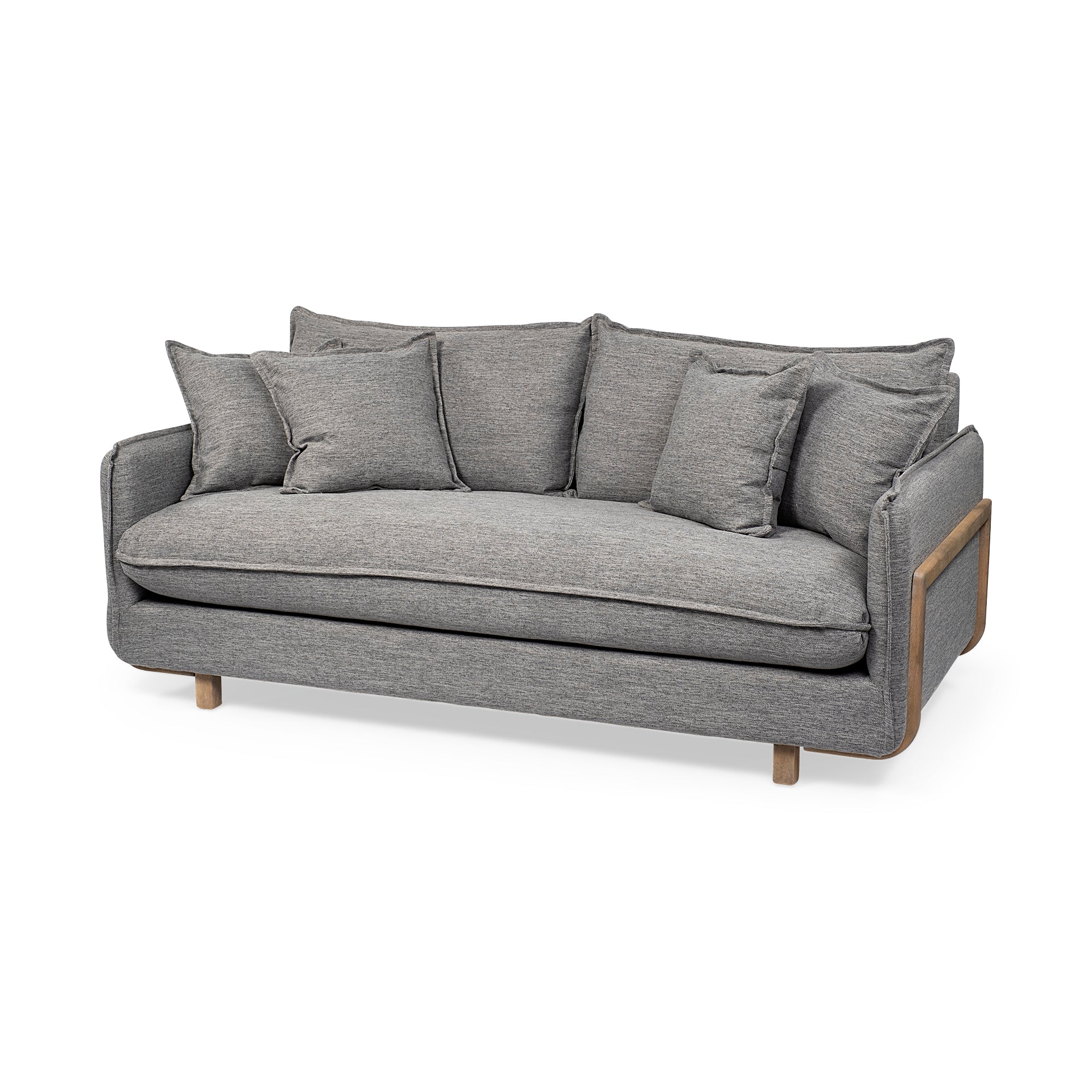 Sofas & SectionalsRoy Upholstered Sofa with Exposed Wood Frame - 4 Colour Options - Dekor Butik