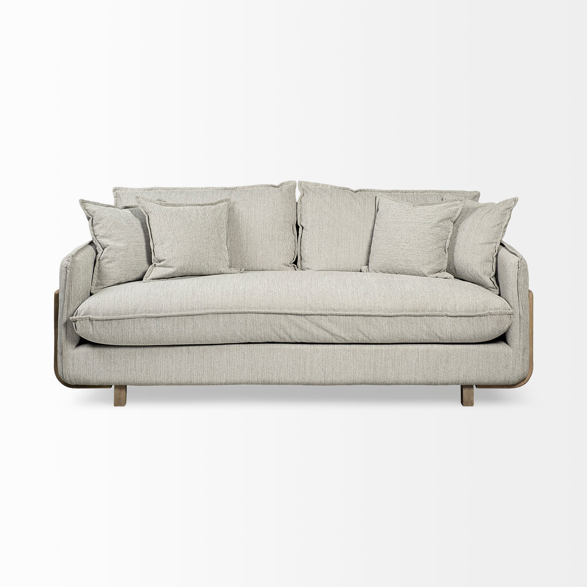 Sofas & SectionalsRoy Upholstered Sofa with Exposed Wood Frame - 4 Colour Options - Dekor Butik