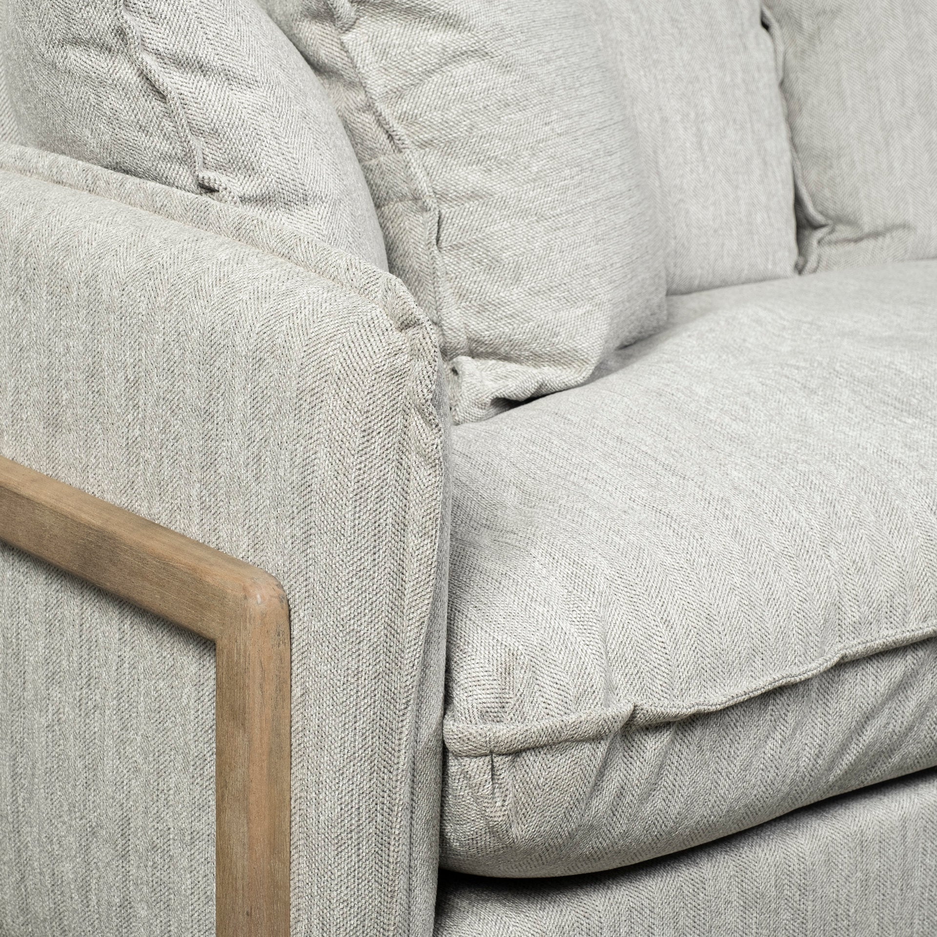 Sofas & SectionalsRoy Upholstered Sofa with Exposed Wood Frame - 4 Colour Options - Dekor Butik