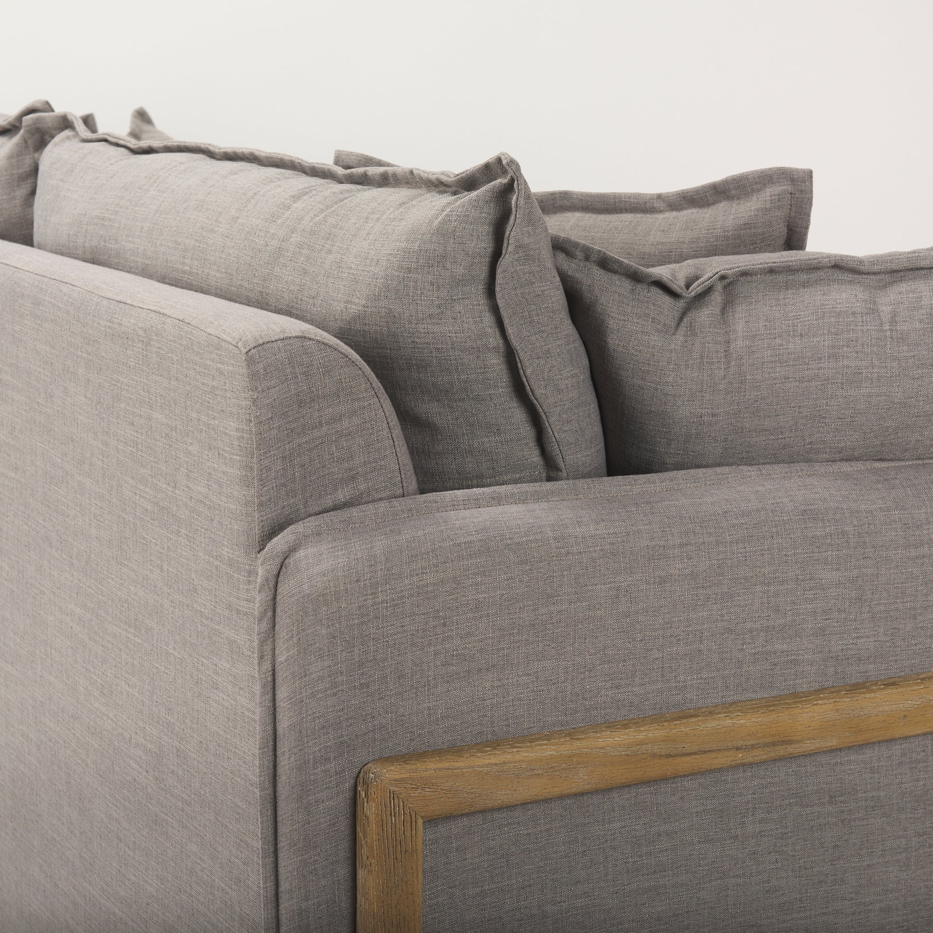Sofas & SectionalsRoy Upholstered Sofa with Exposed Wood Frame - 4 Colour Options - Dekor Butik
