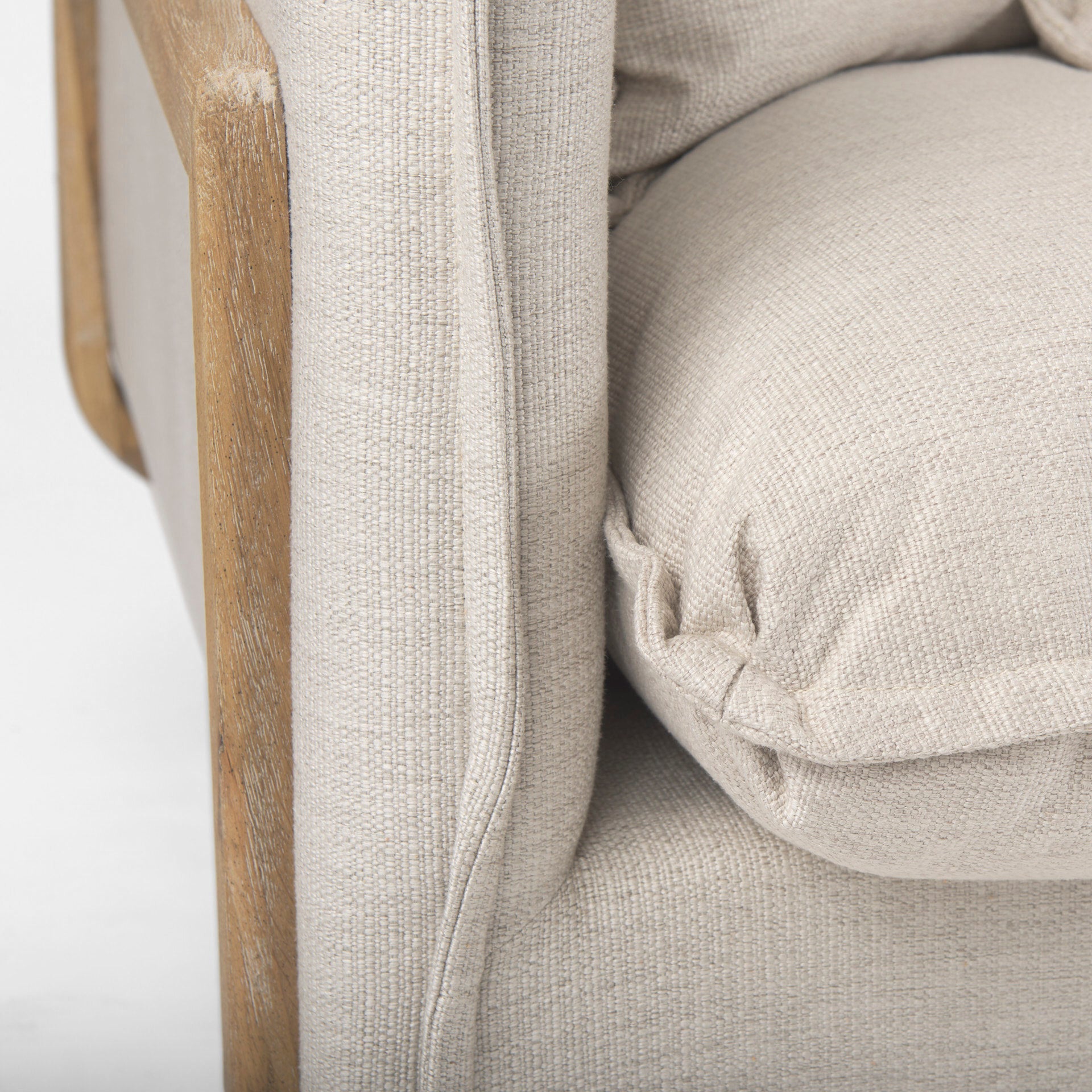 Sofas & SectionalsRoy Upholstered Sofa with Exposed Wood Frame - 4 Colour Options - Dekor Butik