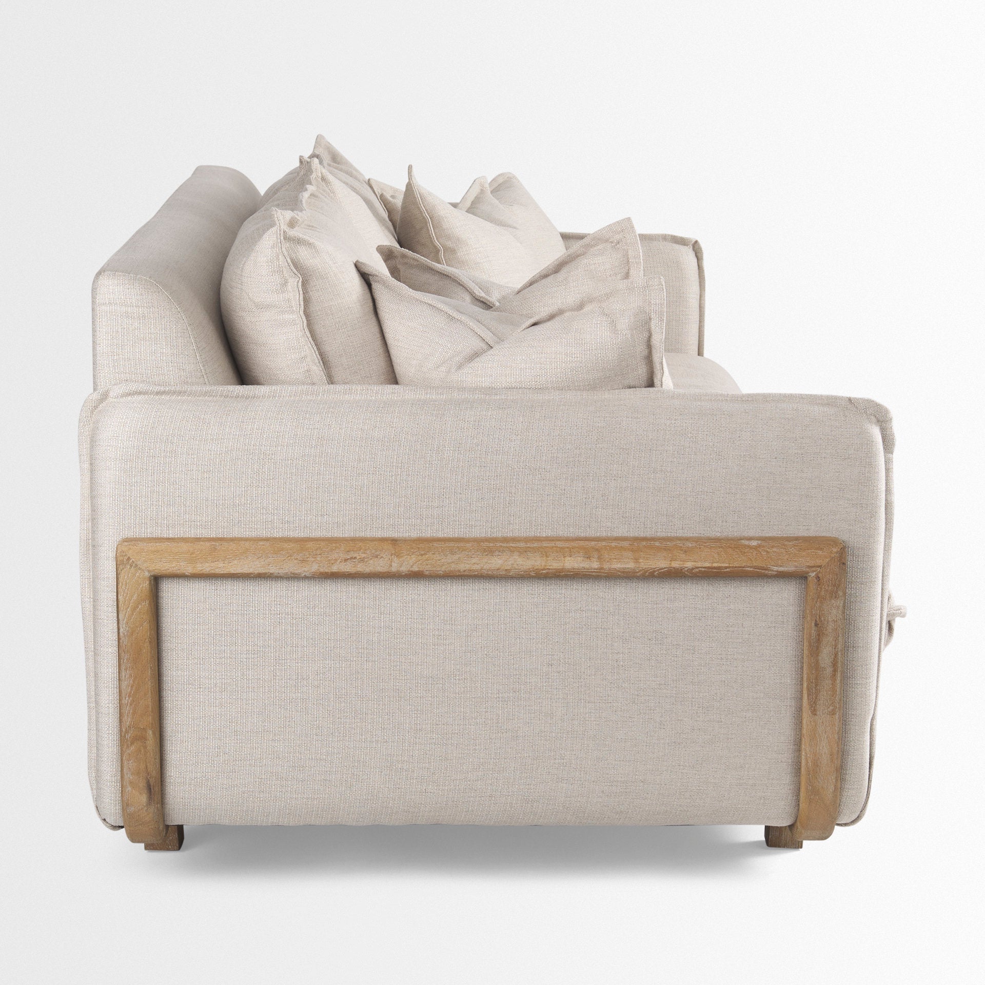 Sofas & SectionalsRoy Upholstered Sofa with Exposed Wood Frame - 4 Colour Options - Dekor Butik