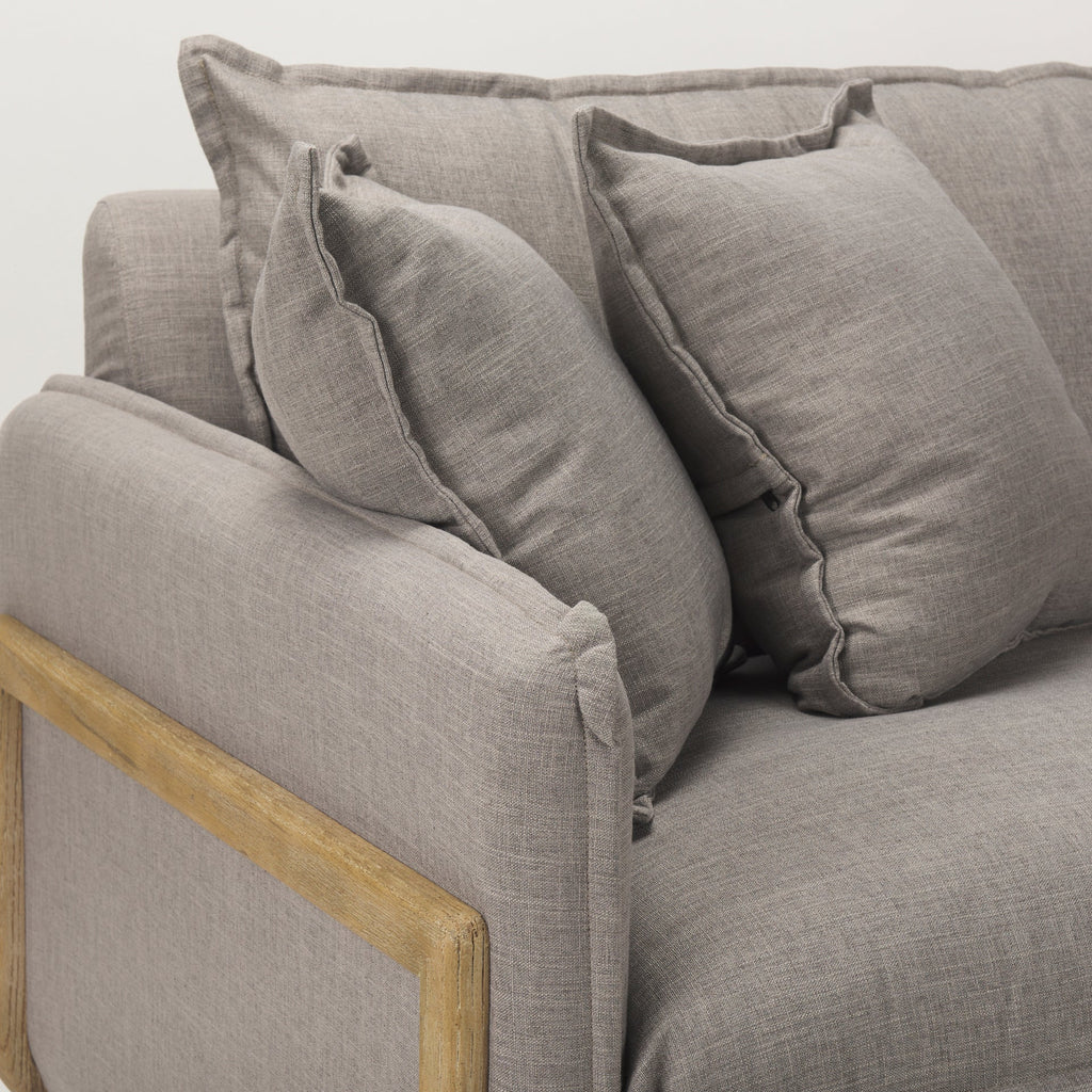 Sofas & SectionalsRoy Upholstered Sofa with Exposed Wood Frame - 4 Colour Options - Dekor Butik