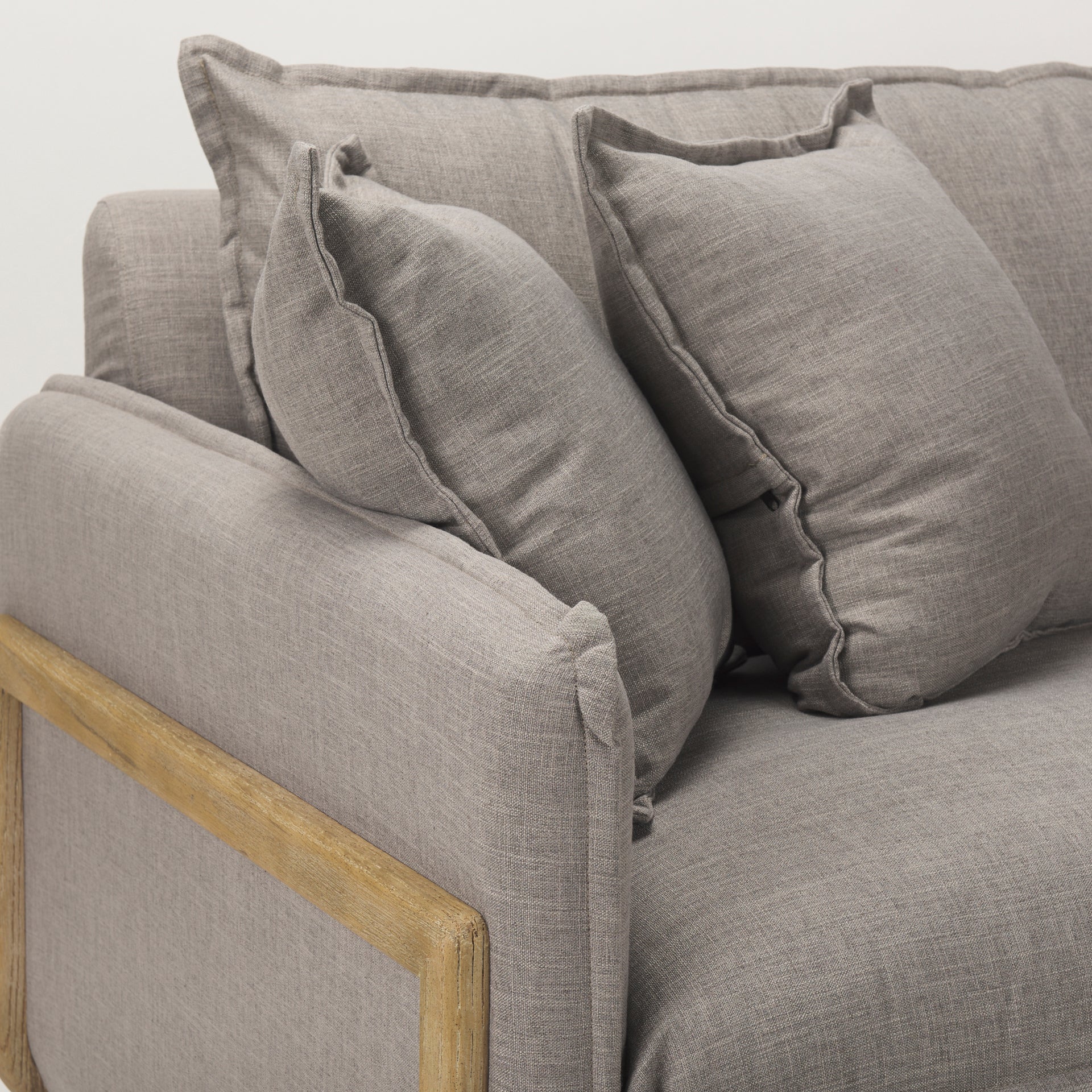 Sofas & SectionalsRoy Upholstered Sofa with Exposed Wood Frame - 4 Colour Options - Dekor Butik