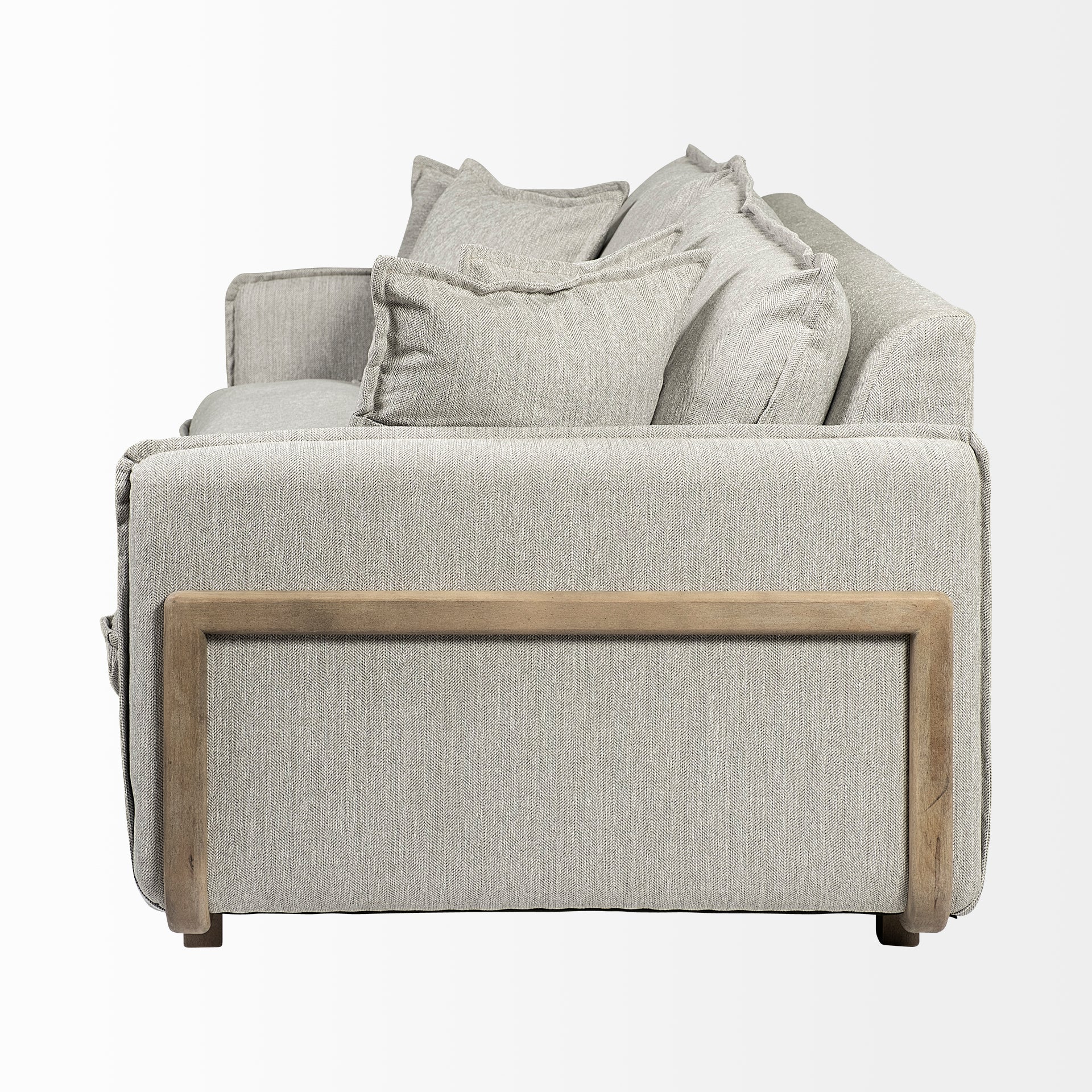 Sofas & SectionalsRoy Upholstered Sofa with Exposed Wood Frame - 4 Colour Options - Dekor Butik