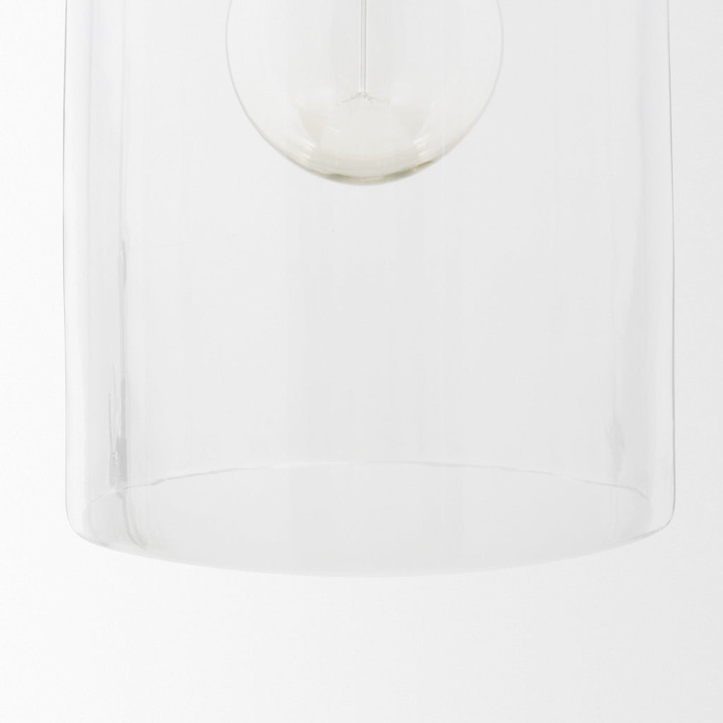 Sadah Tall Clear Blown Glass w/ Gold Metal Pendant Light - Dekor Butik