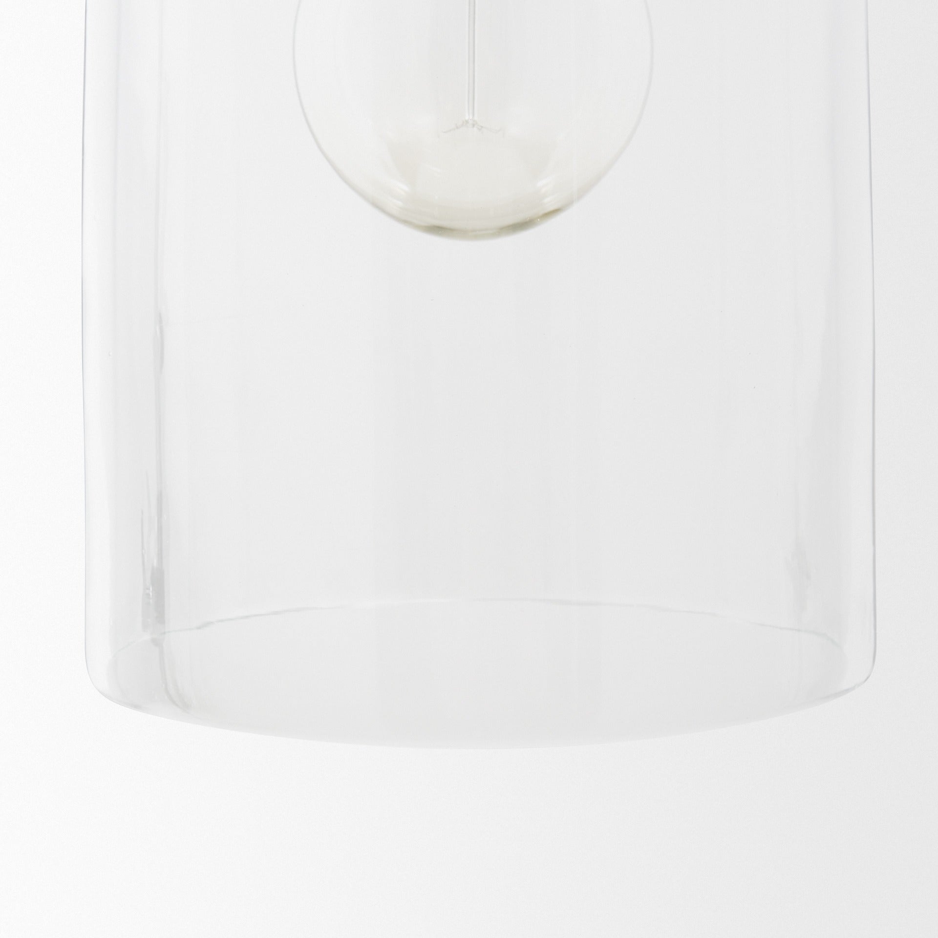 Sadah Tall Clear Blown Glass w/ Gold Metal Pendant Light - Dekor Butik