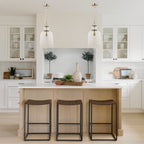 Sadah Tall Clear Blown Glass w/ Gold Metal Pendant Light - Dekor Butik