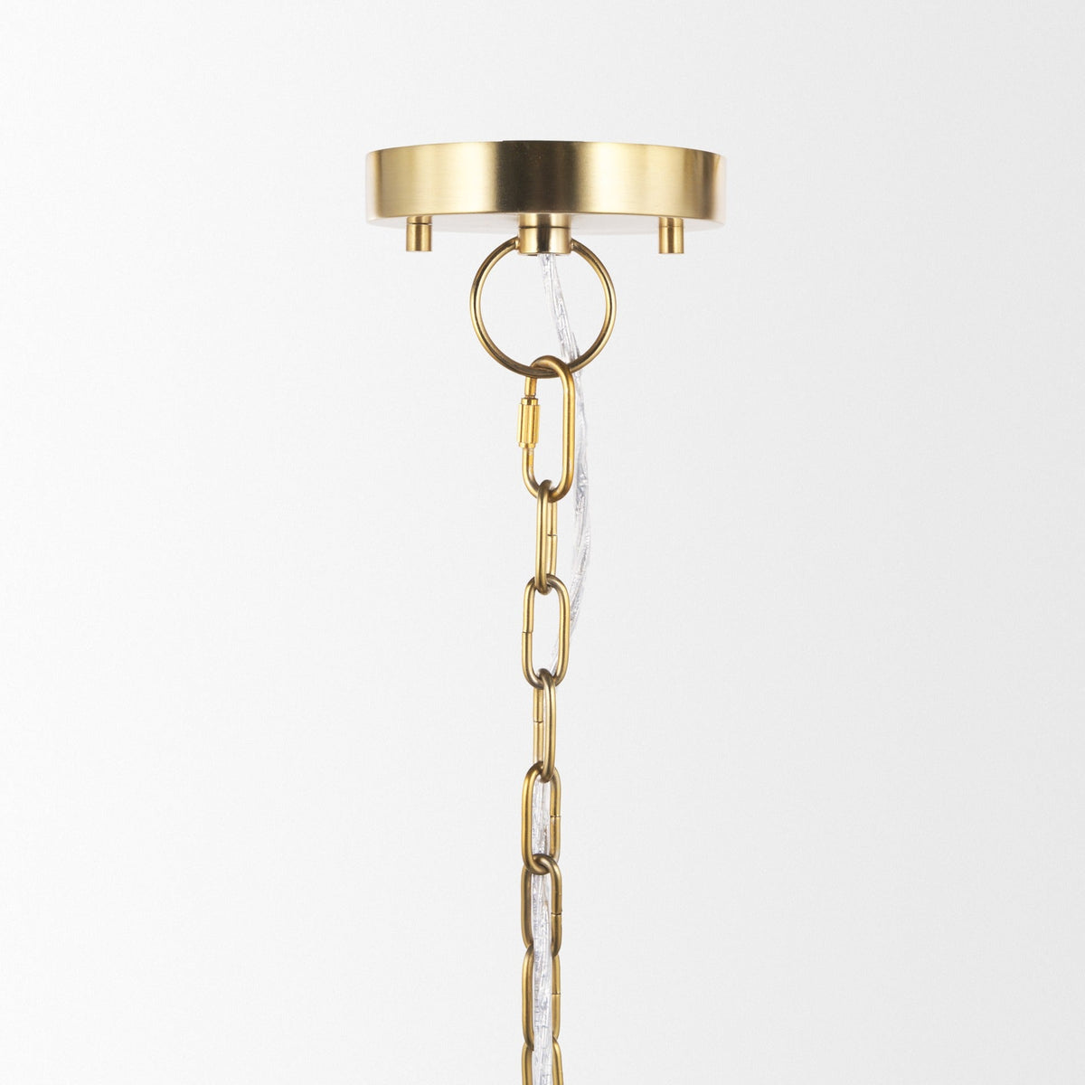 Sadah Tall Clear Blown Glass w/ Gold Metal Pendant Light - Dekor Butik