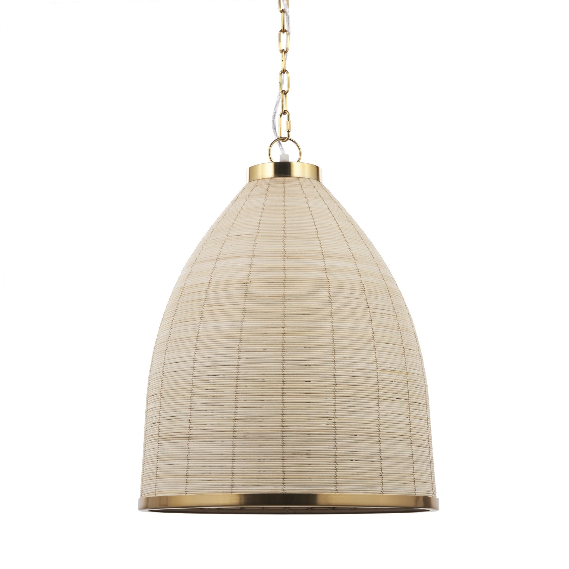 Saliha Cane w/ Brass Metal Pendant Light - Dekor Butik
