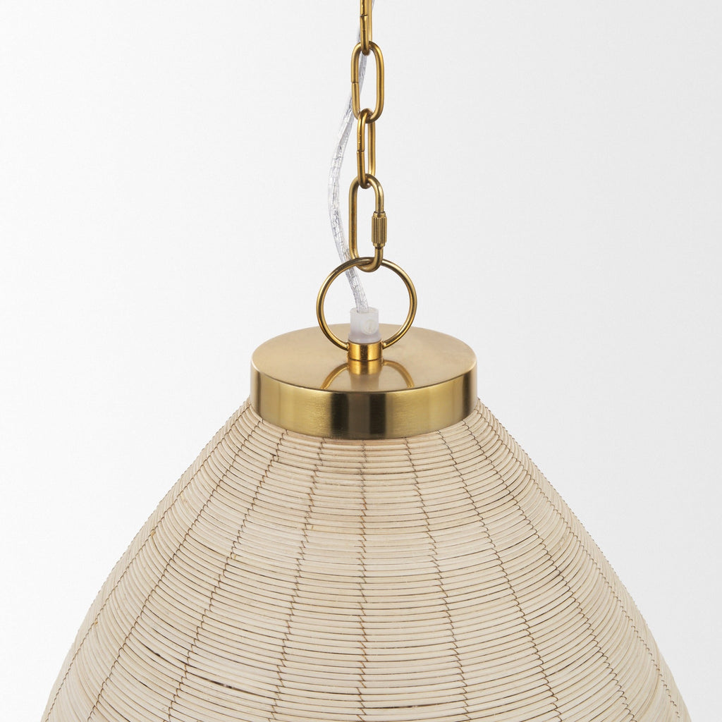 Saliha Cane w/ Brass Metal Pendant Light - Dekor Butik