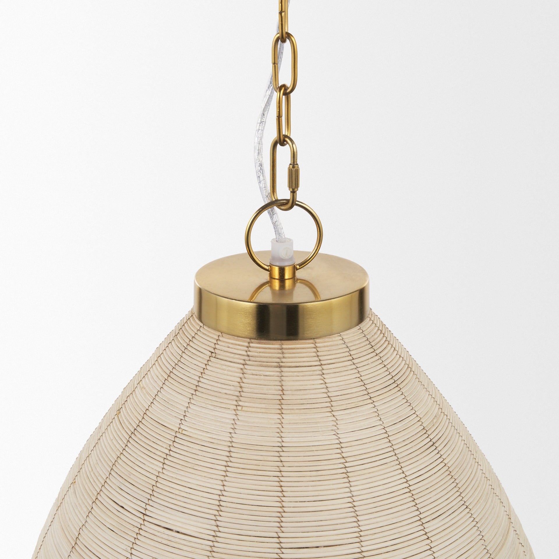 Saliha Cane w/ Brass Metal Pendant Light - Dekor Butik