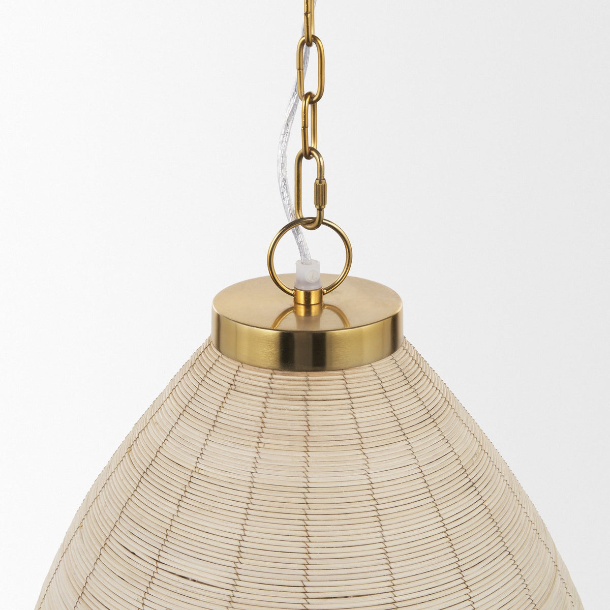 Saliha Cane w/ Brass Metal Pendant Light - Dekor Butik