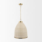 Saliha Cane w/ Brass Metal Pendant Light - Dekor Butik
