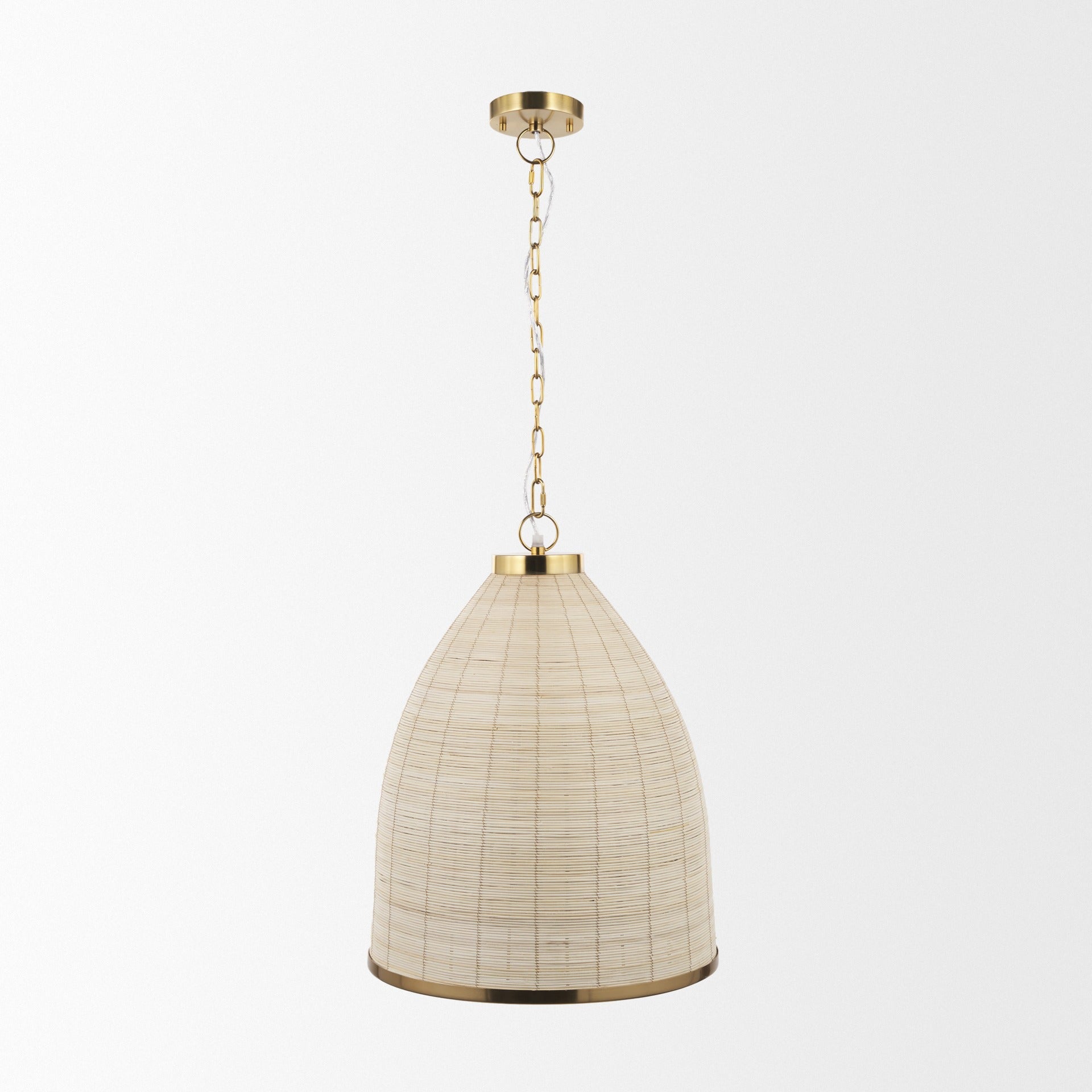 Saliha Cane w/ Brass Metal Pendant Light - Dekor Butik