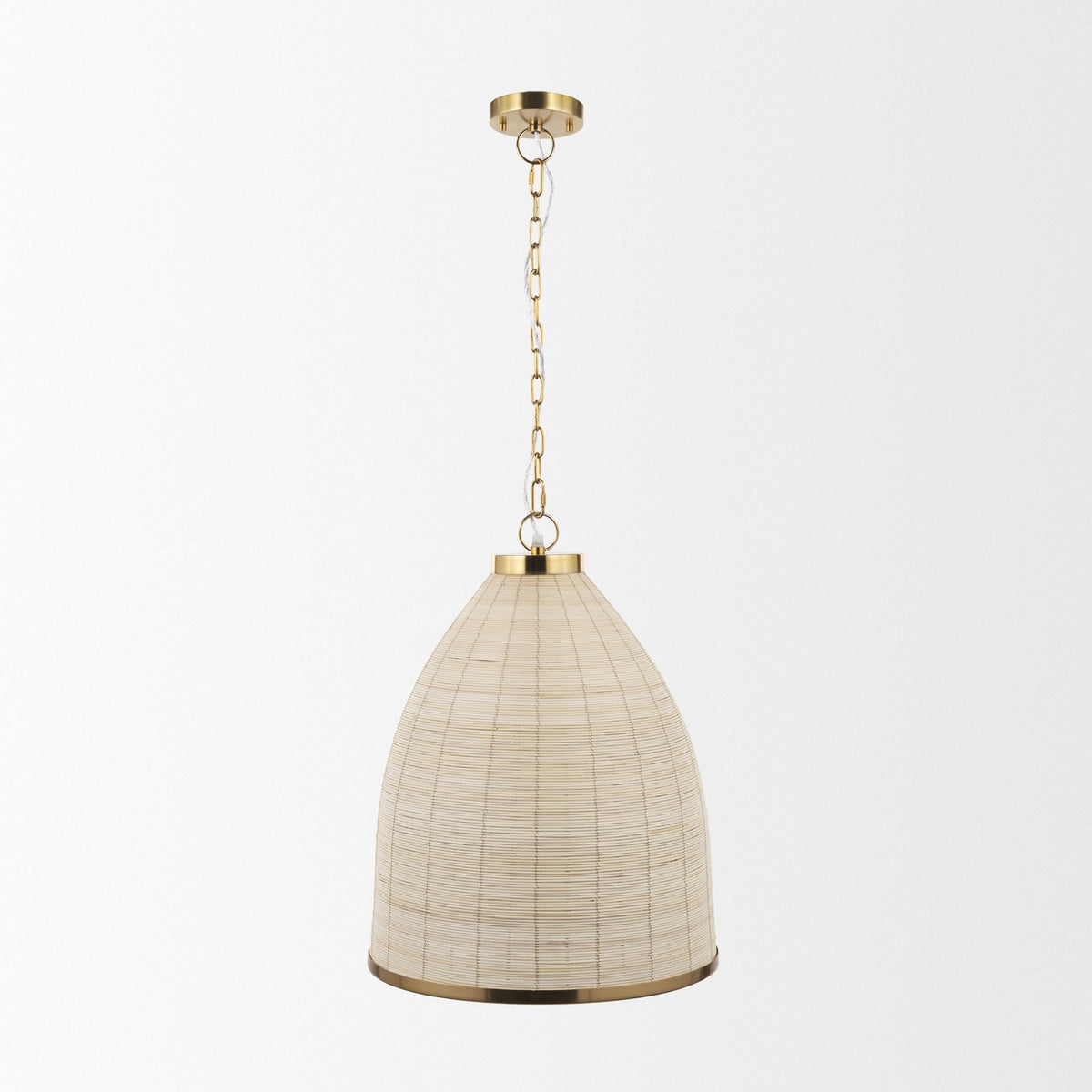 Saliha Cane w/ Brass Metal Pendant Light - Dekor Butik