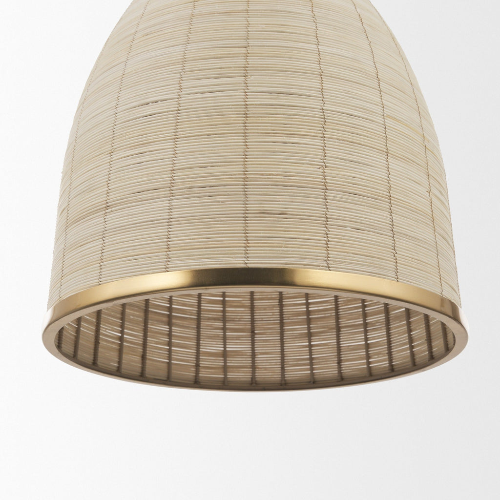 Saliha Cane w/ Brass Metal Pendant Light - Dekor Butik